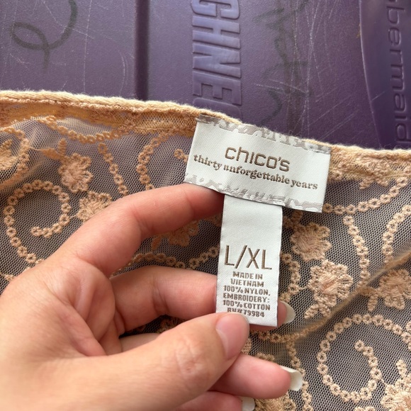 Chico's L/XL  30th anniversary charlotte detailed Lace Embroidered Vest tank - Picture 4 of 6